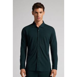 Intimissimi Camicia Piquet in Soft Silk Uomo Verde Taglia L