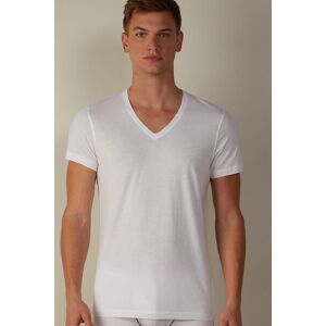 Intimissimi T-Shirt Scollo V in Cotone Superior Extrafine Uomo Bianco Taglia S