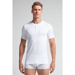 Intimissimi T-shirt a Serafino in Cotone Superior Uomo Bianco Taglia S