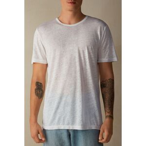 Intimissimi T-shirt in Lino Uomo Bianco Taglia XL