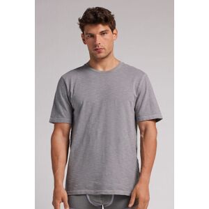 Intimissimi T-shirt Washed Collection in Jersey di Cotone Fiammato Uomo Grigio Taglia XL