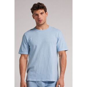 Intimissimi T-shirt Washed Collection in Jersey di Cotone Fiammato Uomo Azzurro Taglia XL