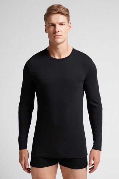 Intimissimi Maglia Manica Lunga in Cotone Superior Uomo Nero Taglia M