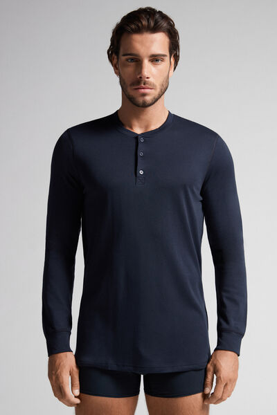 Intimissimi Maglia a Manica Lunga in Cotone Uomo Blu Taglia M