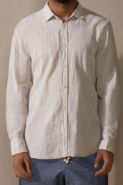 Intimissimi Camicia in Lino e Cotone Uomo Naturale Taglia XL