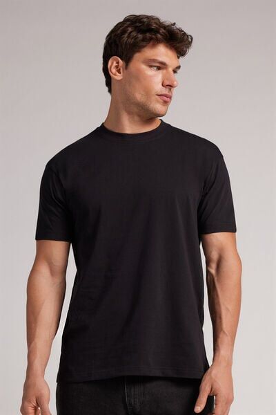 Intimissimi T-shirt Muscle Fit in Cotone Uomo Nero Taglia S