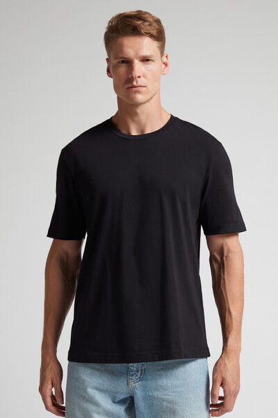 Intimissimi T-shirt in Jersey di Cotone Uomo Nero Taglia XL