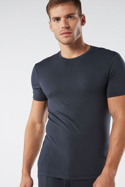 Intimissimi T-shirt in Soft Silk Uomo Blu Taglia M