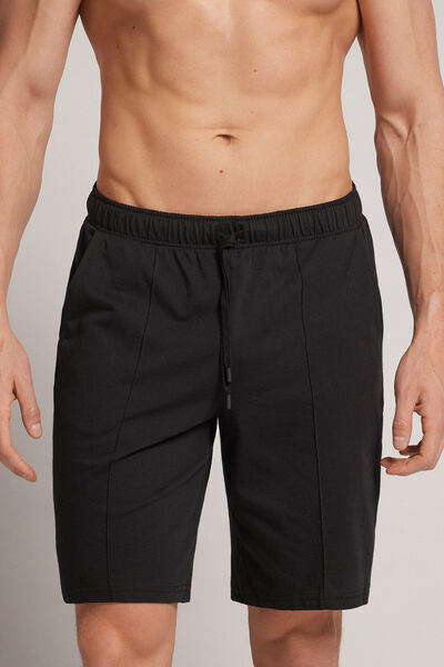 Intimissimi Pantalone Corto in Cotone con Nervatura Uomo Nero Taglia M