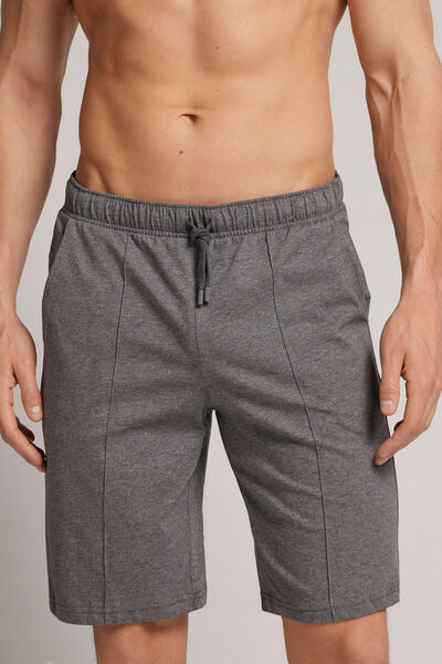 Intimissimi Pantalone Corto in Cotone con Nervatura Uomo Grigio Scuro Taglia M