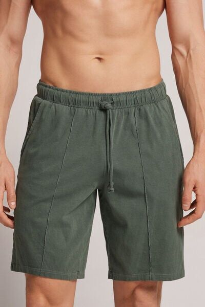 Intimissimi Pantalone Corto in Cotone con Nervatura Washed Collection Uomo Verde Taglia L
