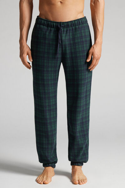 Intimissimi Pantalone Lungo Tricot Fantasia Tartan Verde Uomo Blu Taglia XL