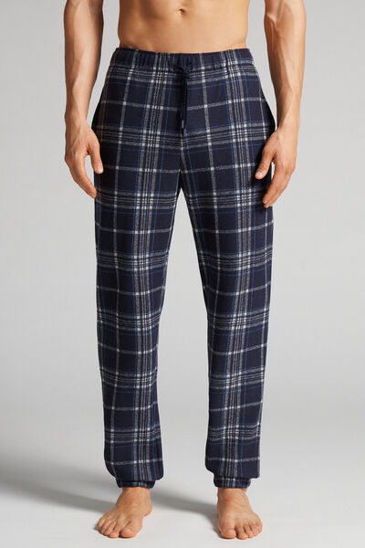 Intimissimi Pantalone Lungo Fantasia Tartan in Tricot Uomo Blu Taglia M