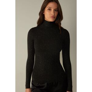 Intimissimi Maglia Collo Alto in Modal Light con Cashmere Lamè Donna Nero Taglia M