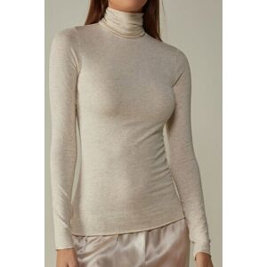 Intimissimi Maglia Collo Alto in Modal Light con Cashmere Lamè Donna Rosa Chiaro Taglia S