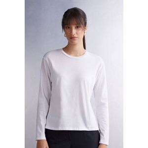 Intimissimi Maglia Manica Lunga Boxy Fit in Cotone Donna Bianco Taglia S