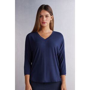 Intimissimi Maglia Scollo a V in Fresh Bamboo Donna Blu Taglia S