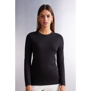 Intimissimi Maglia Girocollo Wool & Cotton a Manica Lunga Donna Nero Taglia M