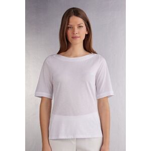 Intimissimi Maglia Manica Corta Scollo a Barchetta in Cotone Supima® Ultrafresh Donna Bianco Taglia S