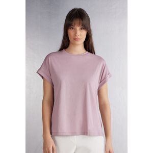 Intimissimi Maglia Manica Corta con Risvolto in Cotone Ultrafresh Donna Viola Taglia L