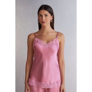 Intimissimi Canotta in Seta e Pizzo Donna Rosa Taglia XS