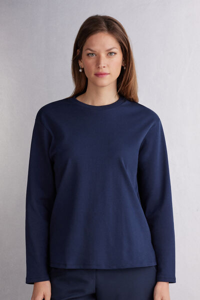 Intimissimi Maglia Manica Lunga in Cotone Luxury Donna Blu Taglia M