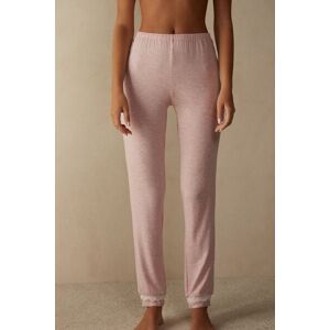 Intimissimi Pantalone Lungo in Modal con Dettagli in Pizzo Donna Rosa Chiaro Taglia M