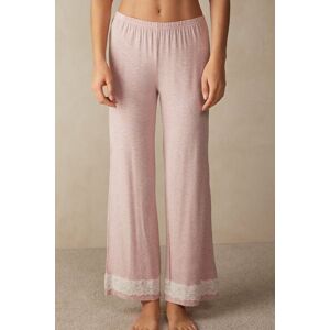 Intimissimi Pantalone Lungo in Modal con Dettagli in Pizzo Donna Rosa Chiaro Taglia L