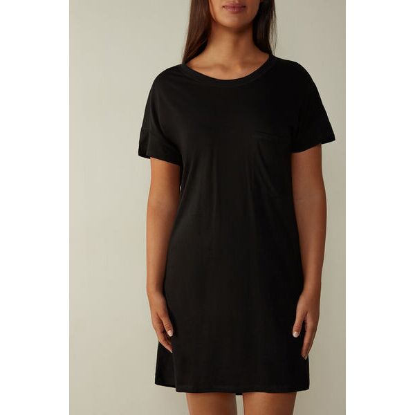 intimissimi camicia da notte in cotone ultrafresh donna nero taglia l