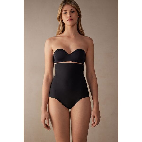 intimissimi culotte vita alta modellante in microfibra senza cuciture donna nero taglia 6