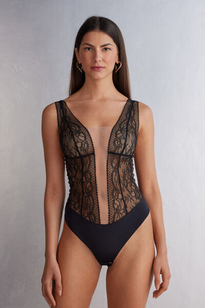 Intimissimi Body in Pizzo Luxury Moments Donna Nero Taglia L