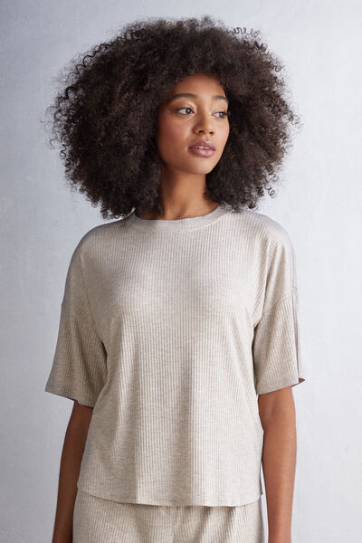 Intimissimi Maglia Manica Corta in Modal Chic Comfort Donna Naturale Taglia M