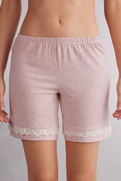 Intimissimi Pantaloncino in Modal con Dettagli in Pizzo Donna Rosa Chiaro Taglia L