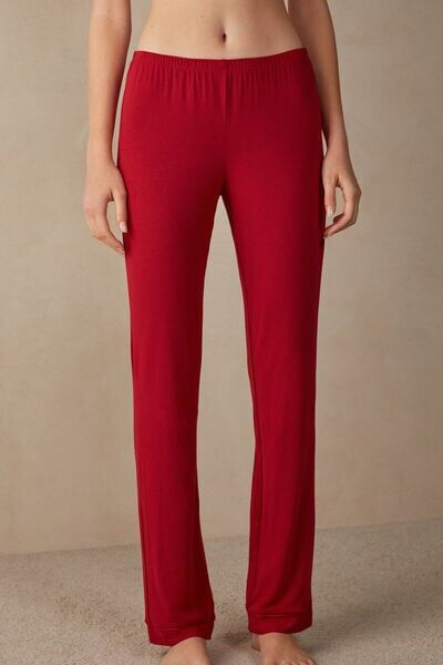 Intimissimi Pantalone Lungo in Micromodal Donna Rosso Taglia L