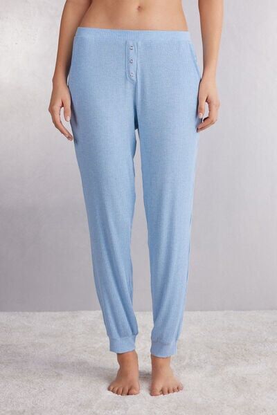 Intimissimi Pantalone Lungo in Modal Chic Comfort Donna Azzurro Taglia L