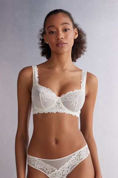 Intimissimi Reggiseno a Balconcino Daniela Pretty Flowers Donna Avorio Taglia 2E