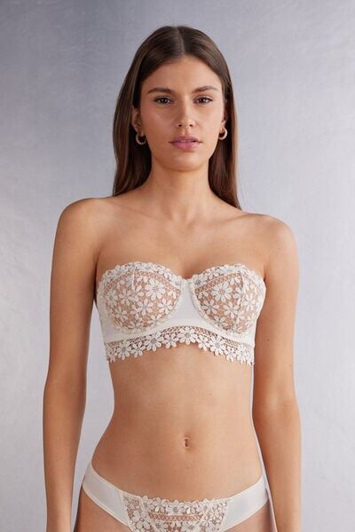 Intimissimi Reggiseno Balconcino a Fascia Romance Yourself Donna Bianco Taglia 5B