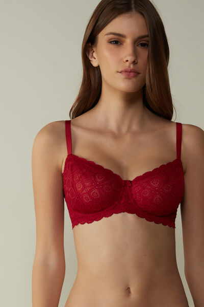 Intimissimi Reggiseno a Balconcino Daniela in Pizzo Donna Rosso Taglia 3E