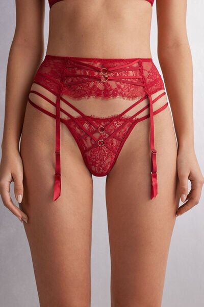 Intimissimi Reggicalze Intricate Surface Donna Rosso Taglia TU