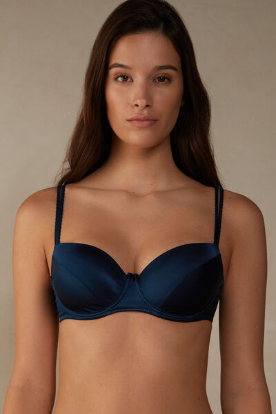 Intimissimi Reggiseno a Balconcino Sofia in Seta Donna Blu Taglia 3D