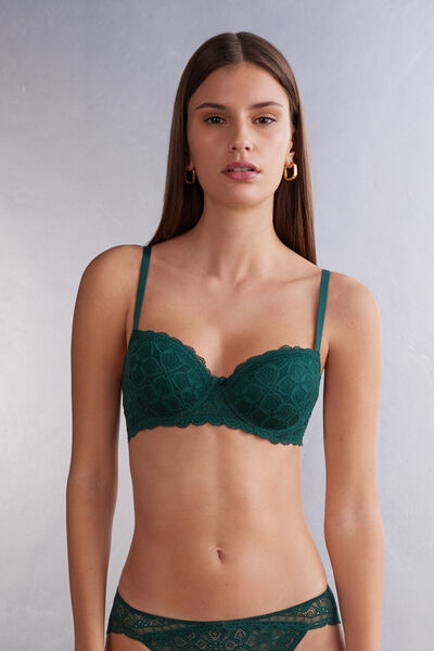 Intimissimi Reggiseno a Balconcino Sofia in Pizzo Donna Verde Taglia 7B