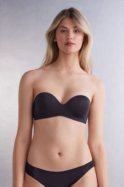 Intimissimi Reggiseno a Fascia Gioia in Microfibra Ultralight Donna Nero Taglia 2D