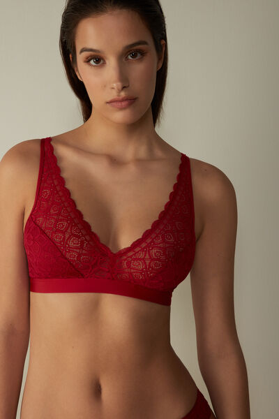 Intimissimi Reggiseno a Triangolo Lara in Pizzo Donna Rosso Taglia 5B