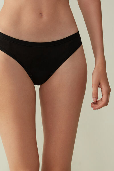 Intimissimi Brasiliana in Cotone Ultralight Donna Nero Taglia 2