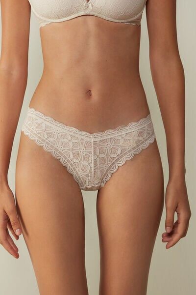 Intimissimi Brasiliana in Pizzo Stile Anni '80 Donna Naturale Taglia 4