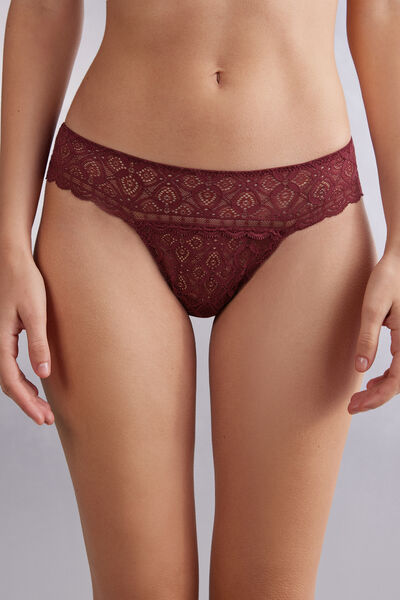 Intimissimi Brasiliana in Pizzo Donna Bordeaux Taglia 3