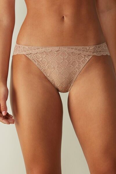 Intimissimi Slip in Pizzo Vita Bassa Donna Naturale Taglia 2