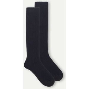 Intimissimi Calze Lunghe a Coste in Cashmere e Lana Uomo Blu Taglia 42-43