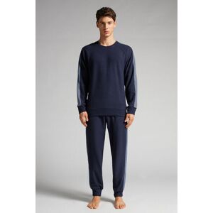 Intimissimi Pigiama Lungo Tricot con Bande Laterali Uomo Blu Taglia M