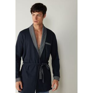 Intimissimi Giacca da Camera in Interlock di Cotone Uomo Blu Taglia S